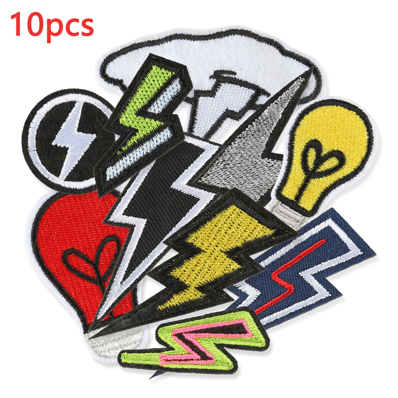 Streetwear Brand Stickers - 10pcs Lightning Embroidered Patches For Clothing