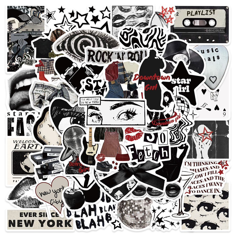 Streetwear Brand Stickers - 10/50pcs 90s 00s Retro Black And
