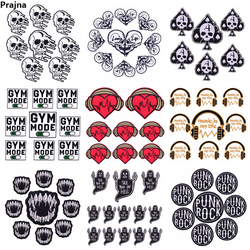 10PCS/lots Rock Style Embroide - Streetwear Brand Stickers ulasan dan harga