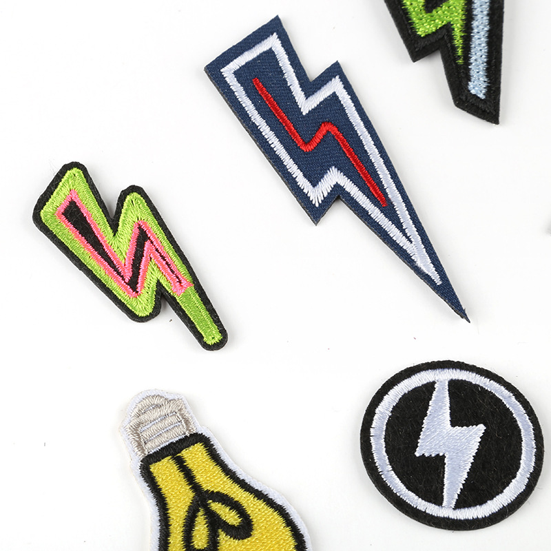 10pcs Lightning Embroidered Pa - Streetwear Brand Stickers ulasan dan harga