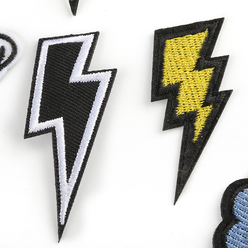 10pcs Lightning Embroidered Pa - Streetwear Brand Stickers ulasan dan harga