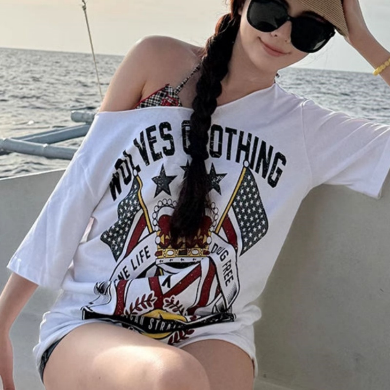 Korean Y2K Brand Retro Letter  - Streetwear Brand America ulasan dan harga