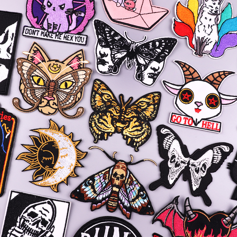 Punk Patch Tiger/Butterfly Emb - Streetwear Brand Stickers ulasan dan harga
