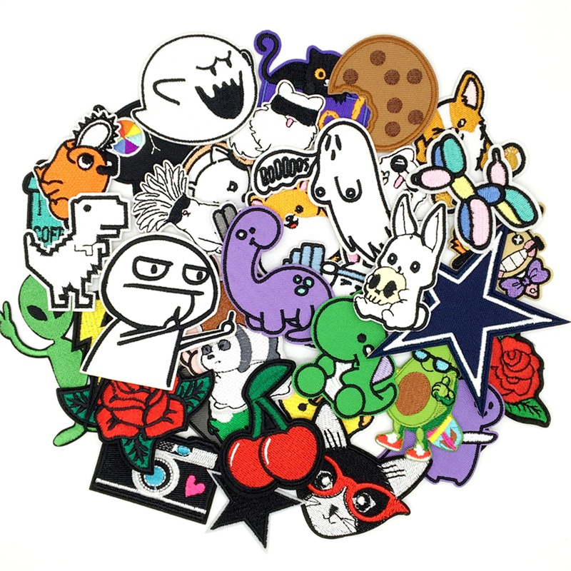 10/15pcs Amine Patches Lot Emb - Streetwear Brand Stickers ulasan dan harga