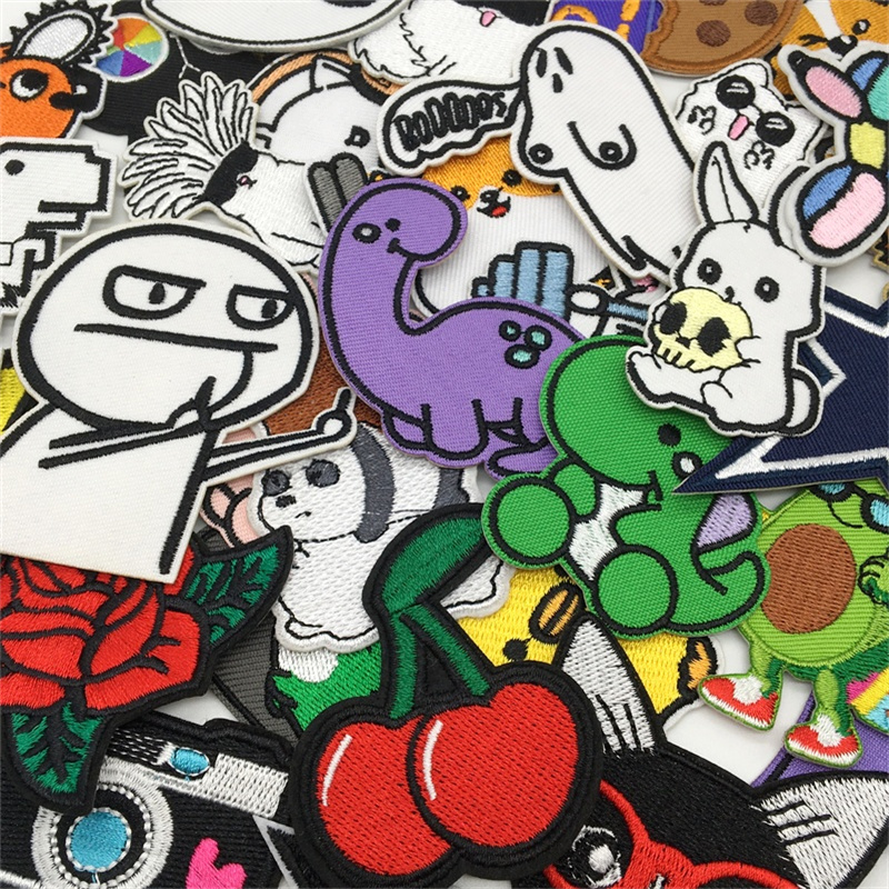 10/15pcs Amine Patches Lot Emb - Streetwear Brand Stickers ulasan dan harga