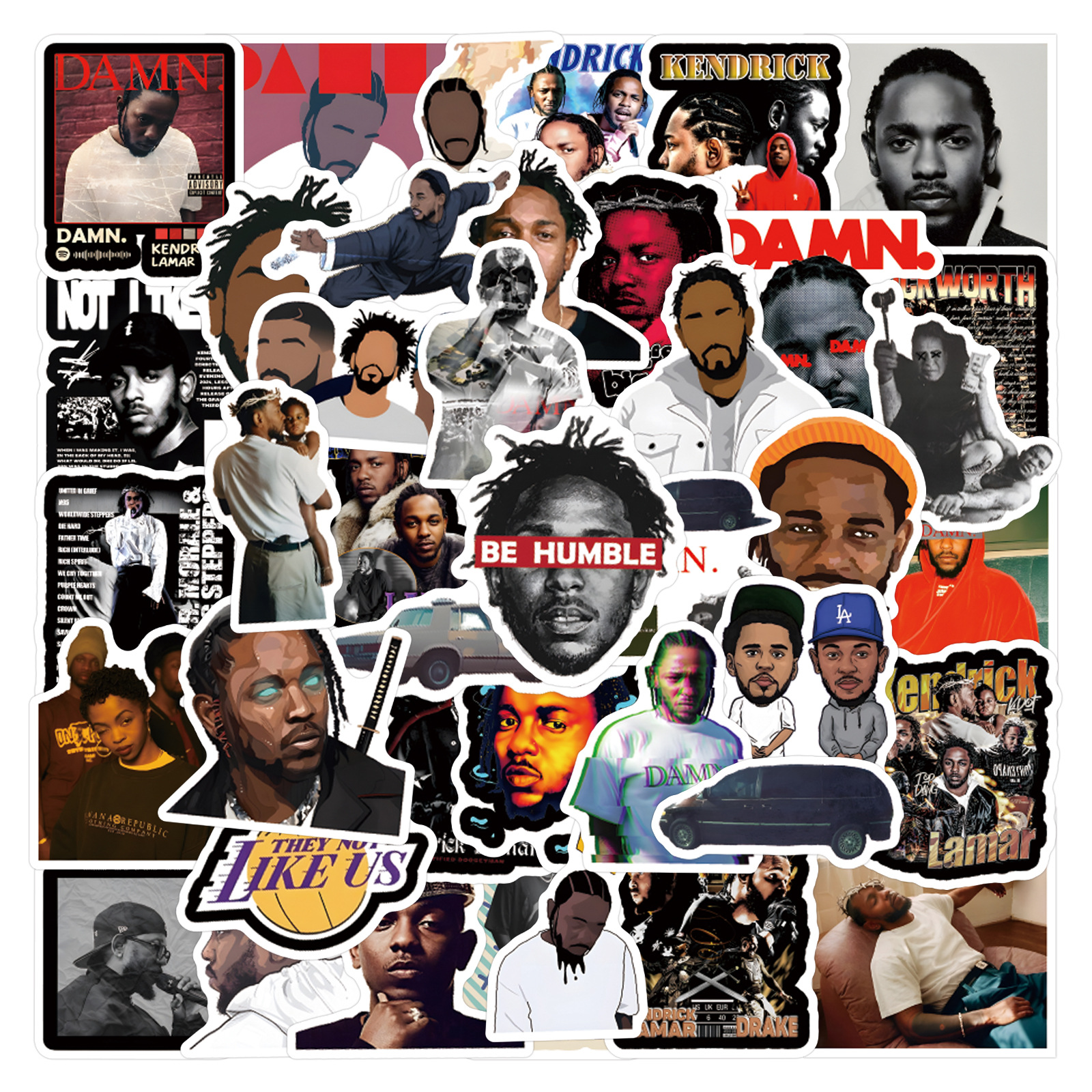 10/30/55PCS Kendrick Lamar Rap - Streetwear Brand Stickers ulasan dan harga