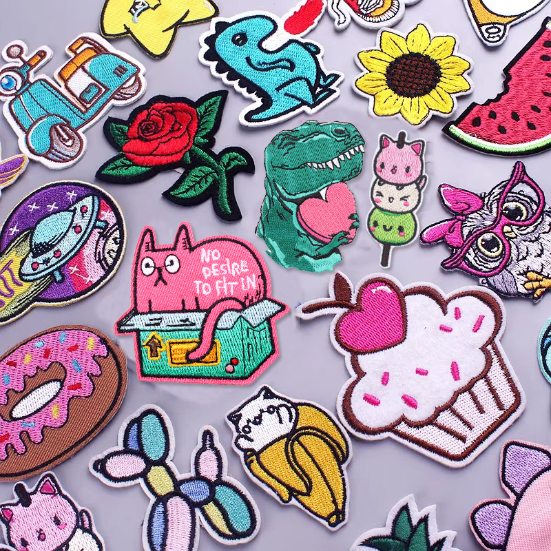 Cute Animals Dinosaur Patch Ir - Streetwear Brand Stickers ulasan dan harga
