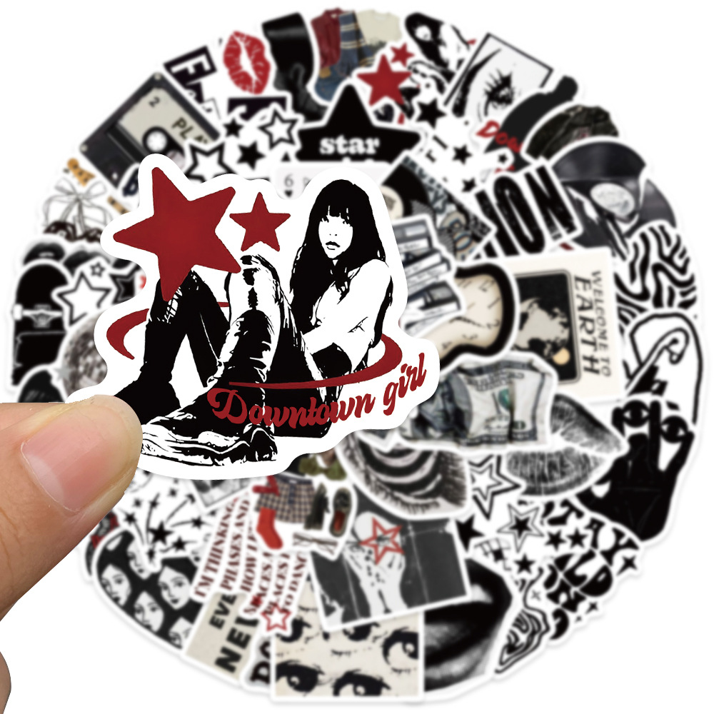 10/50pcs 90s 00s Retro Black A - Streetwear Brand Stickers ulasan dan harga